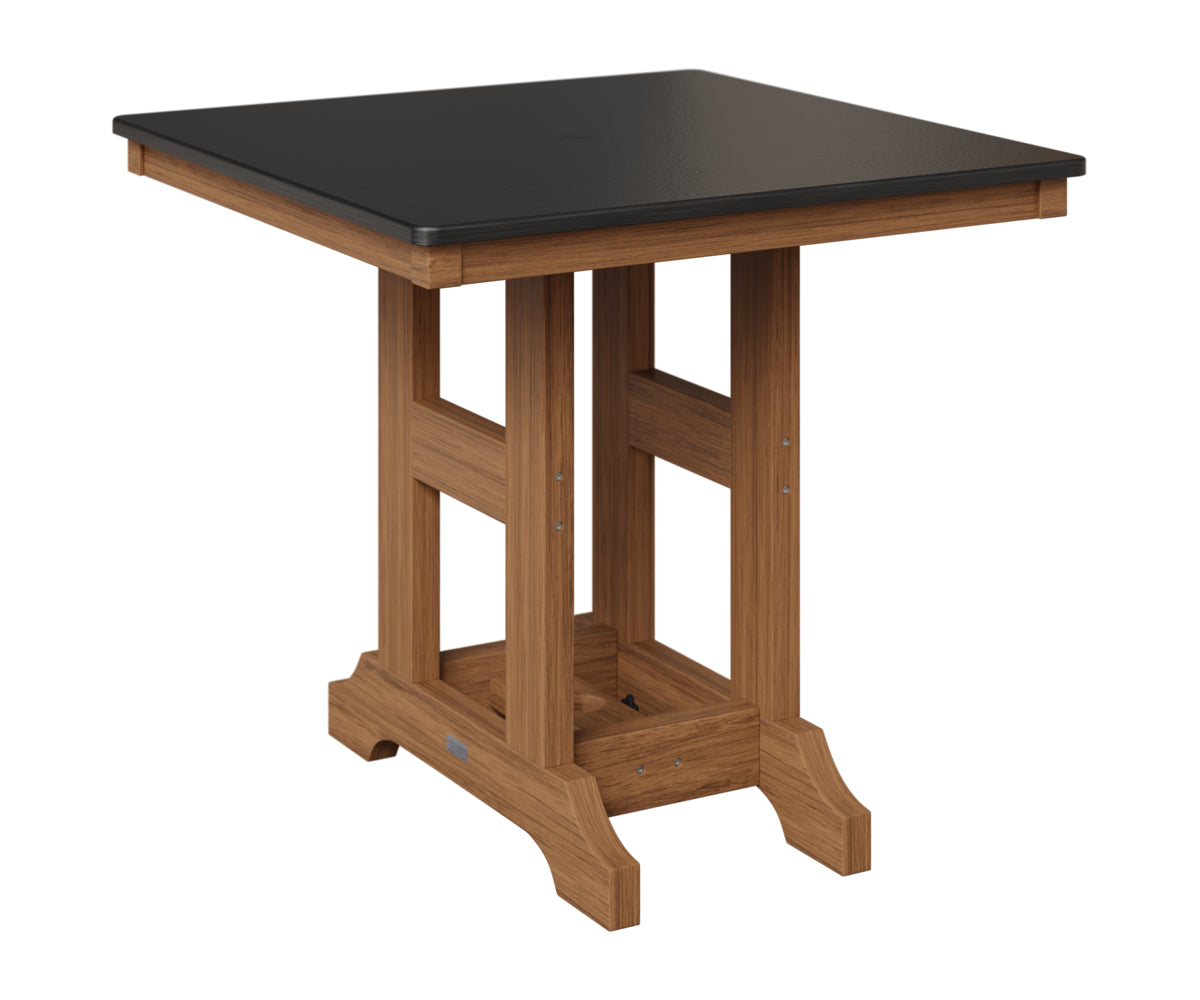 Berlin Gardens Garden Classic 33" Square Table in Antique Mahogany, Hammered Black top