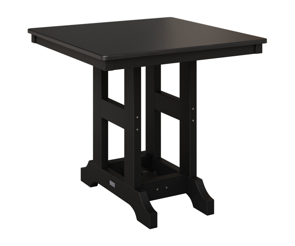 Berlin Gardens Garden Classic 33" Square Table in Black, Hammered Black top