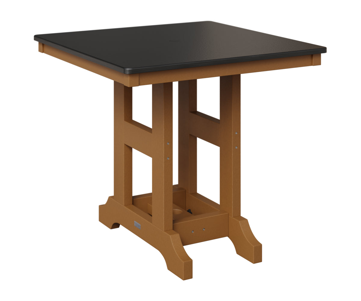 Berlin Gardens Garden Classic 33" Square Table in Cedar, Hammered Black top