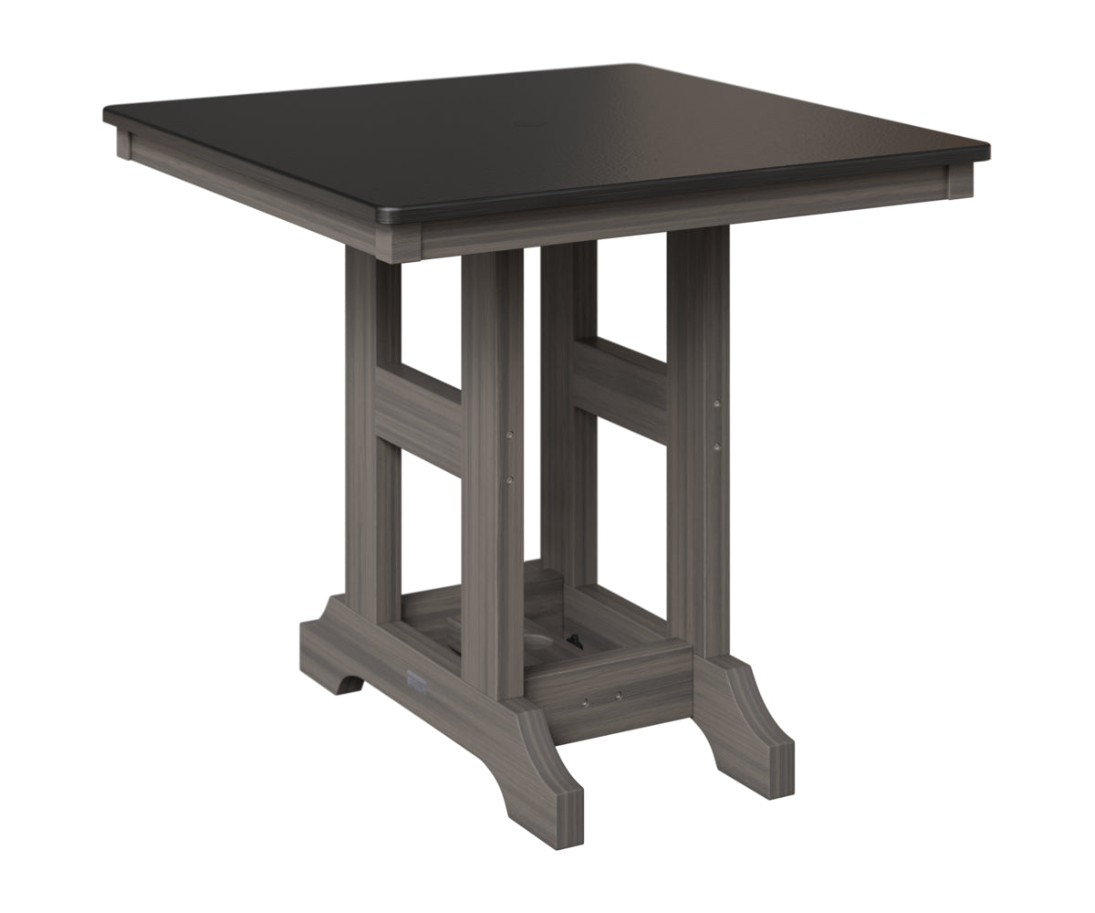 Berlin Gardens Garden Classic 33" Square Table in Coastal Gray, Hammered Black top
