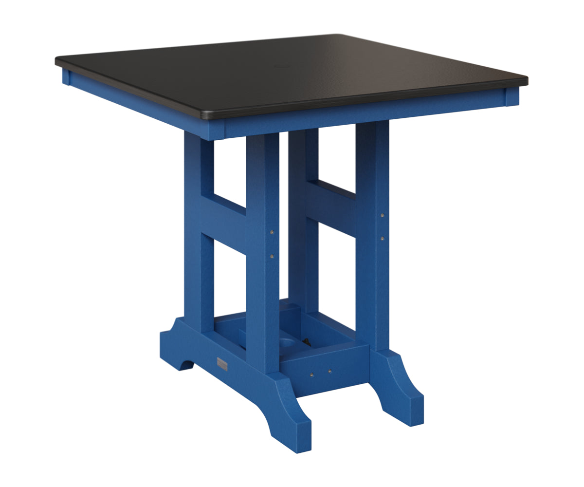 Berlin Gardens Garden Classic 33" Square Table in Pacific Blue, Hammered Black top