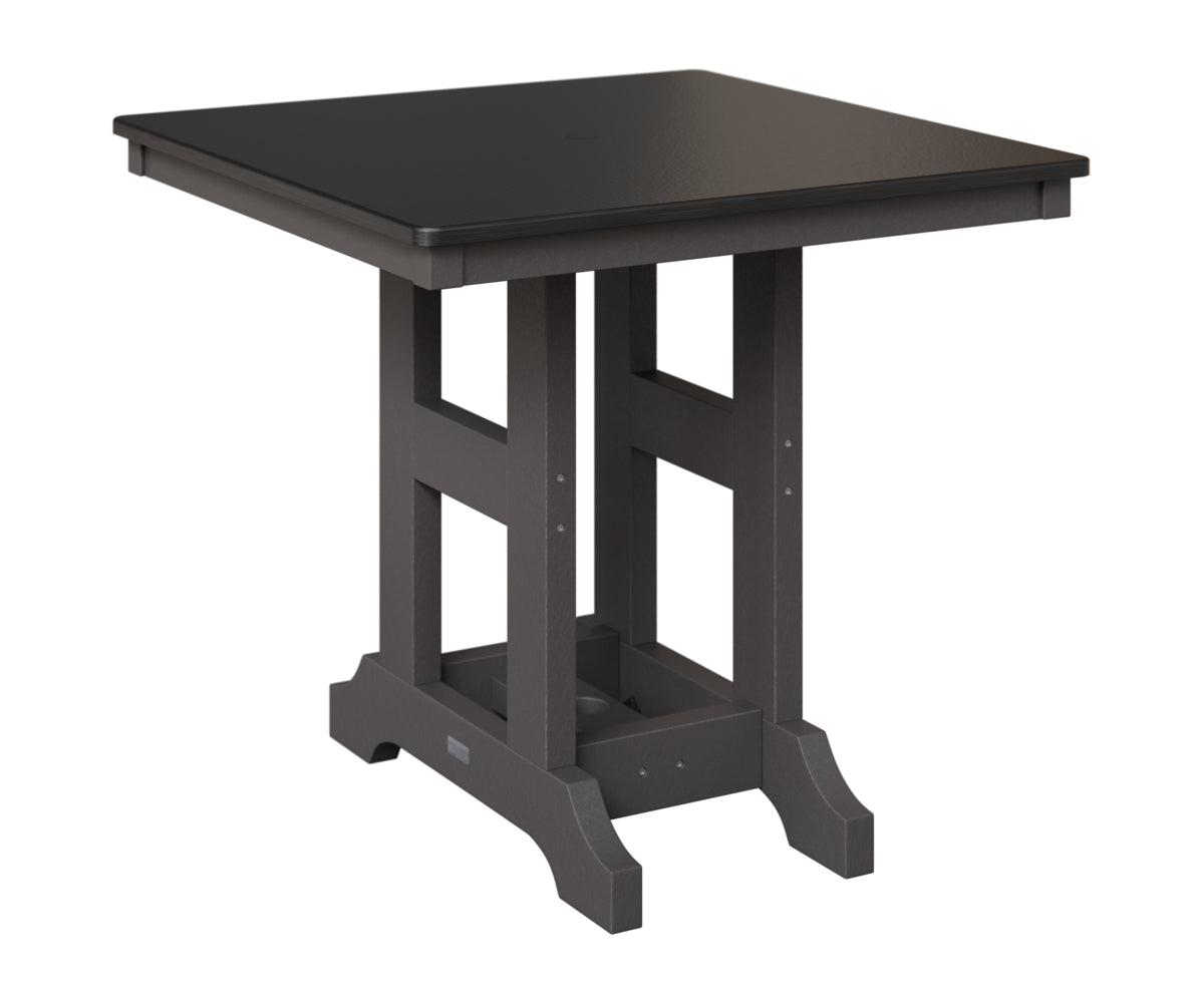 Berlin Gardens Garden Classic 33" Square Table in Smoke Gray, Hammered Black top