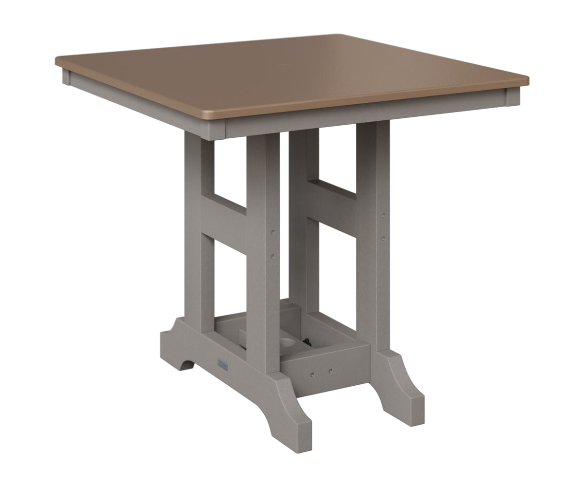 Berlin Gardens Garden Classic 33" Square Table in Light Gray, Hammered Bronze top