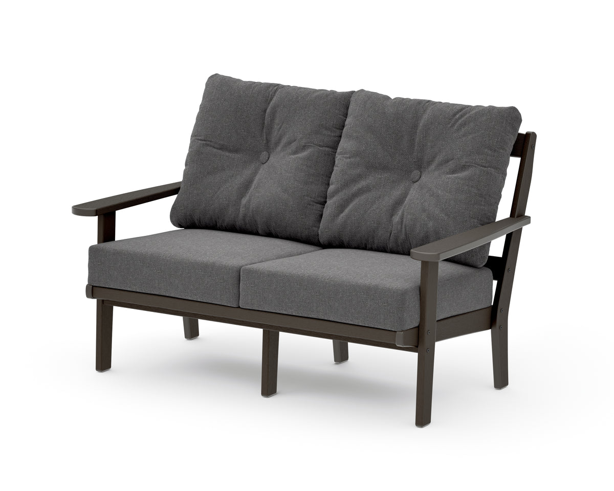 POLYWOOD Mission Deep Seating Loveseat in Vintage Coffee / Ash Charcoal