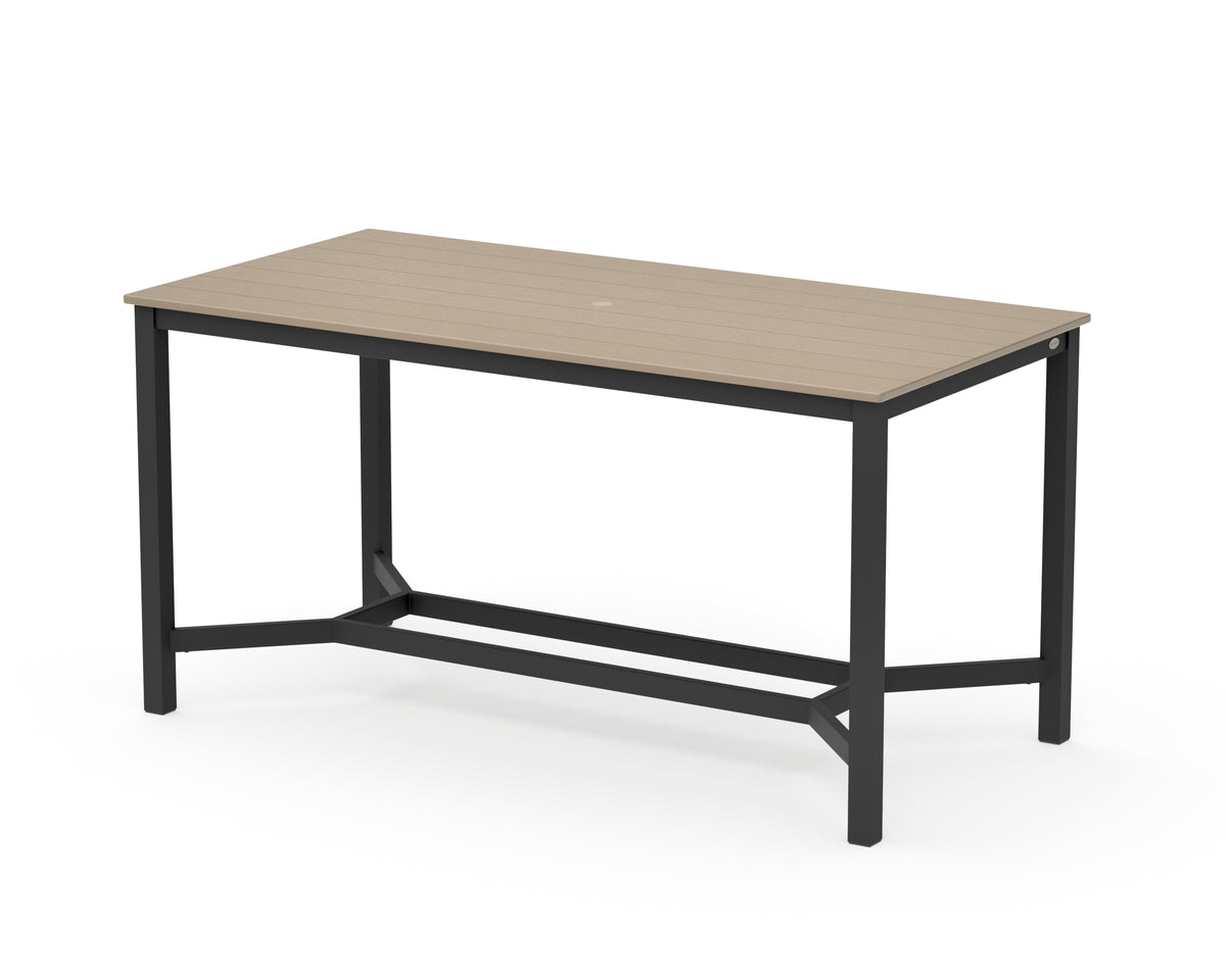 POLYWOOD Main Street 36 x 72 Counter Table in Black / Vintage Sahara