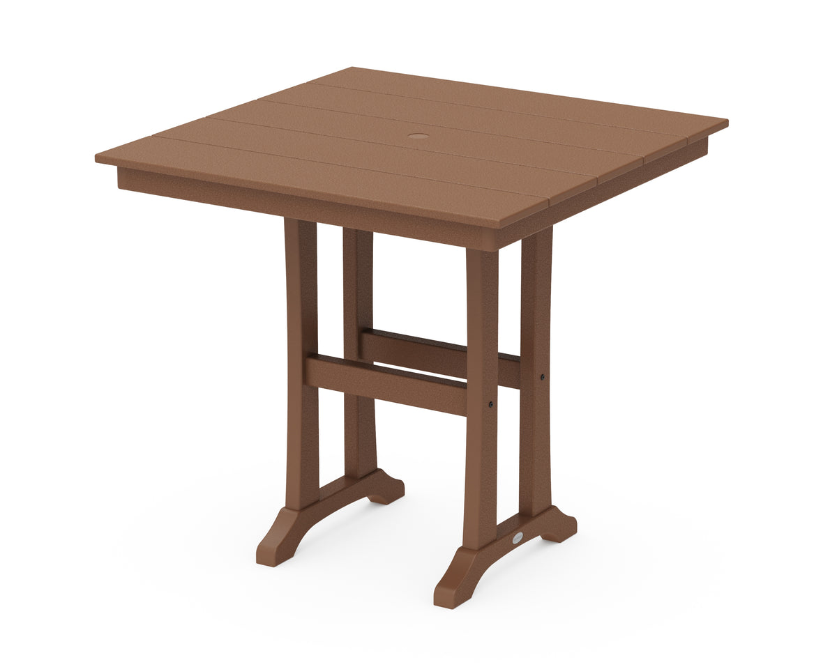 POLYWOOD Farmhouse Trestle 37" Counter Table in Teak