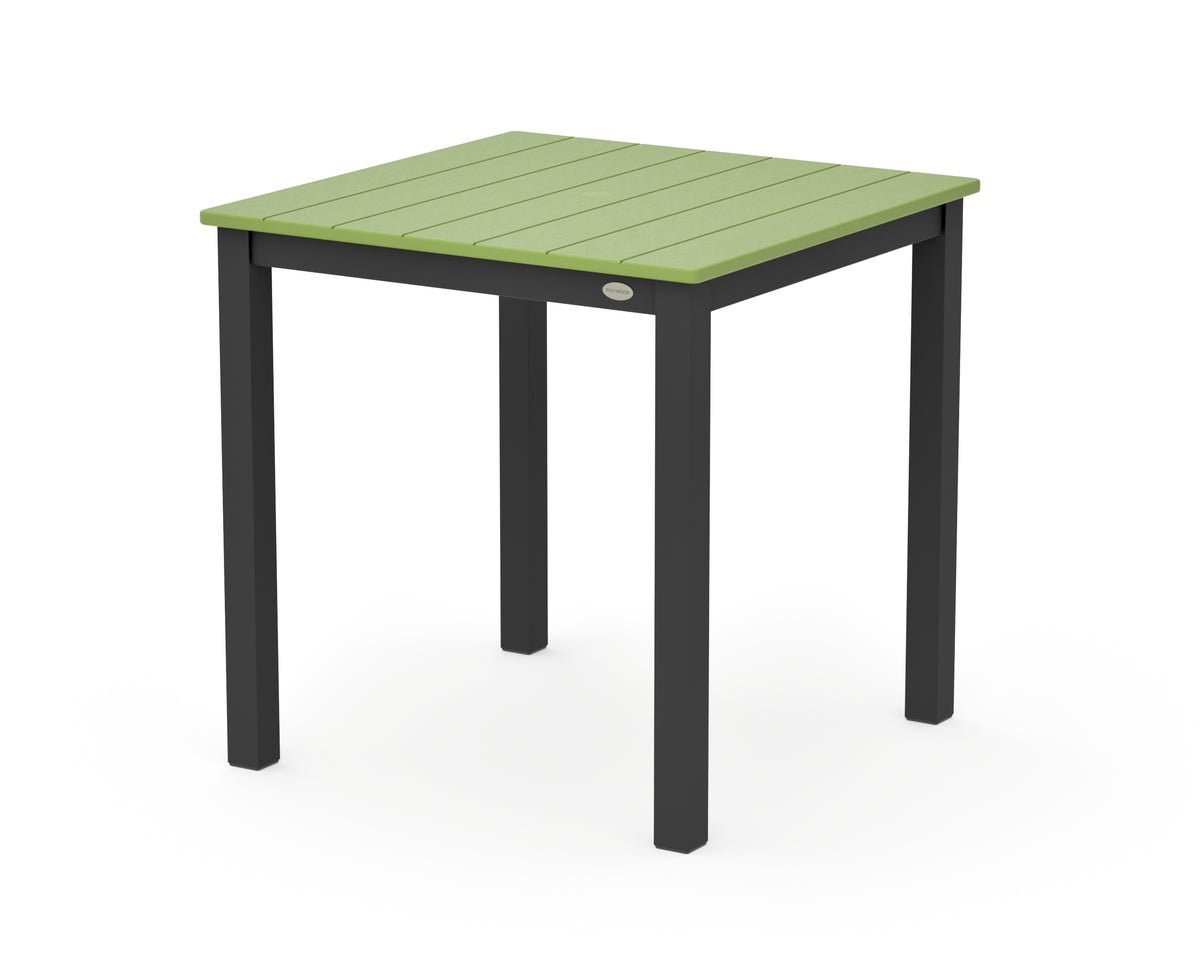 POLYWOOD Main Street 30 x 30 Dining Table in Black / Lime