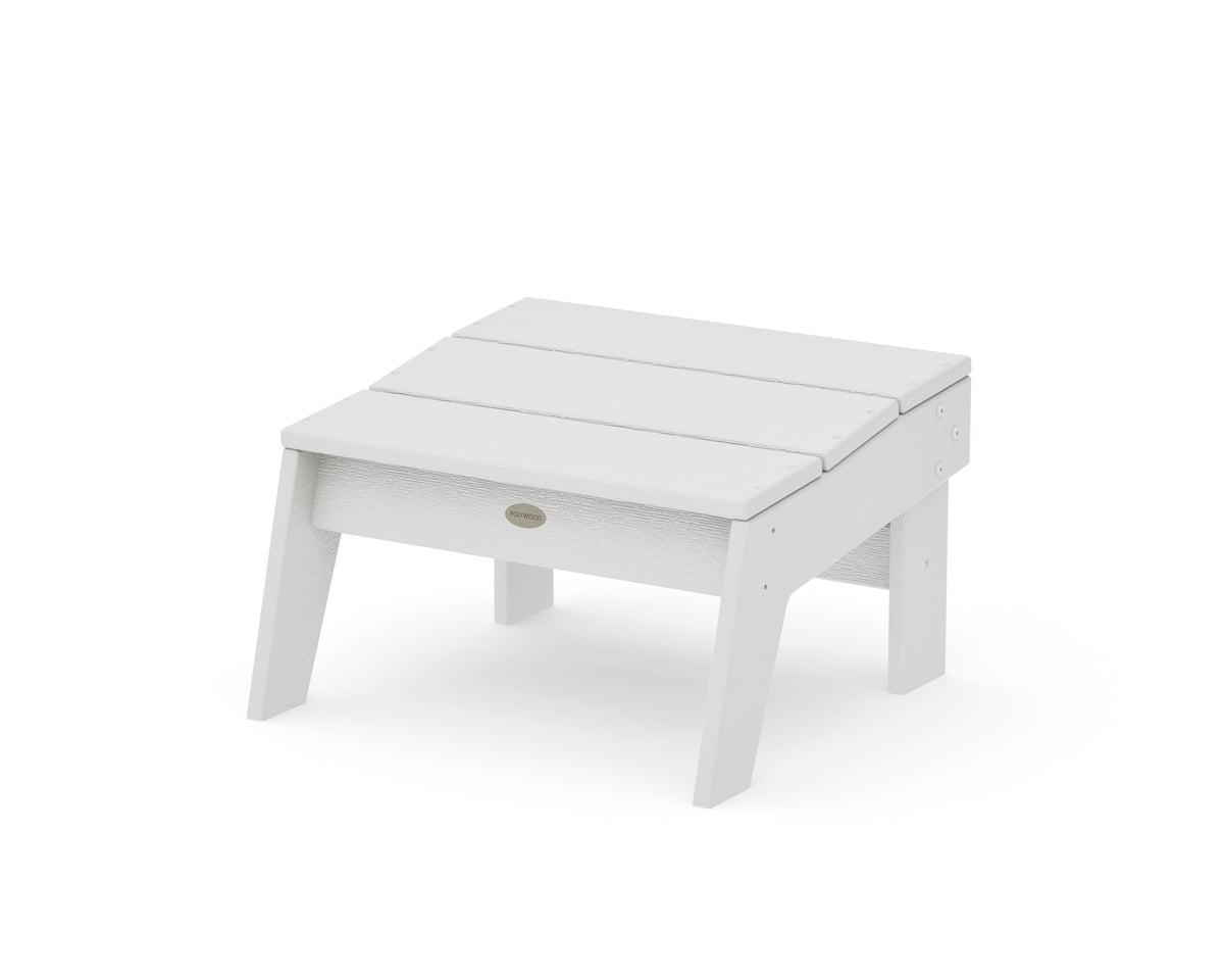 POLYWOOD Modern Studio Ottoman in Vintage White