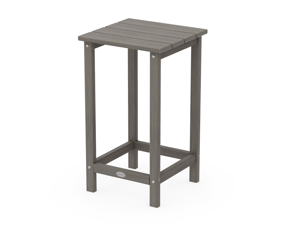 POLYWOOD Long Island 26" Counter Side Table in Driftwood