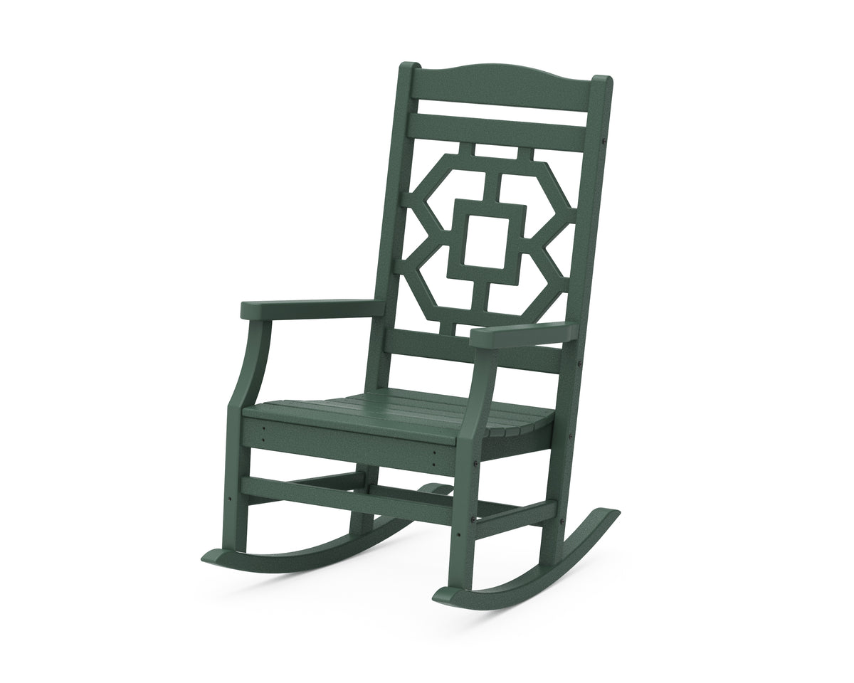 POLYWOOD Chinoiserie Rocking Chair in Green