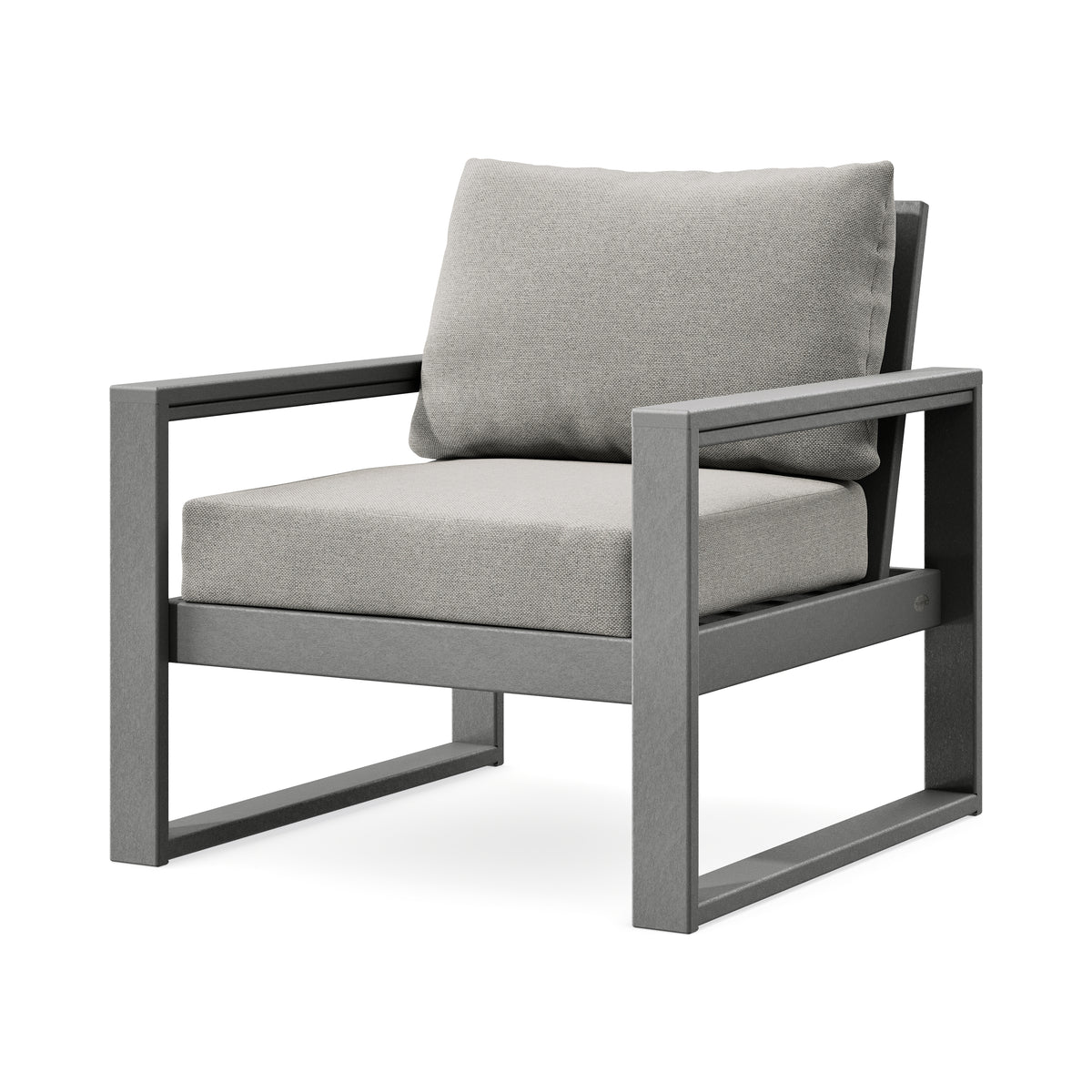 POLYWOOD EDGE Club Chair in Slate Grey / Weathered Tweed