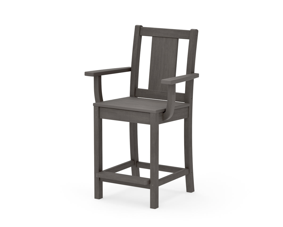 POLYWOOD Prairie Counter Arm Chair in Driftwood