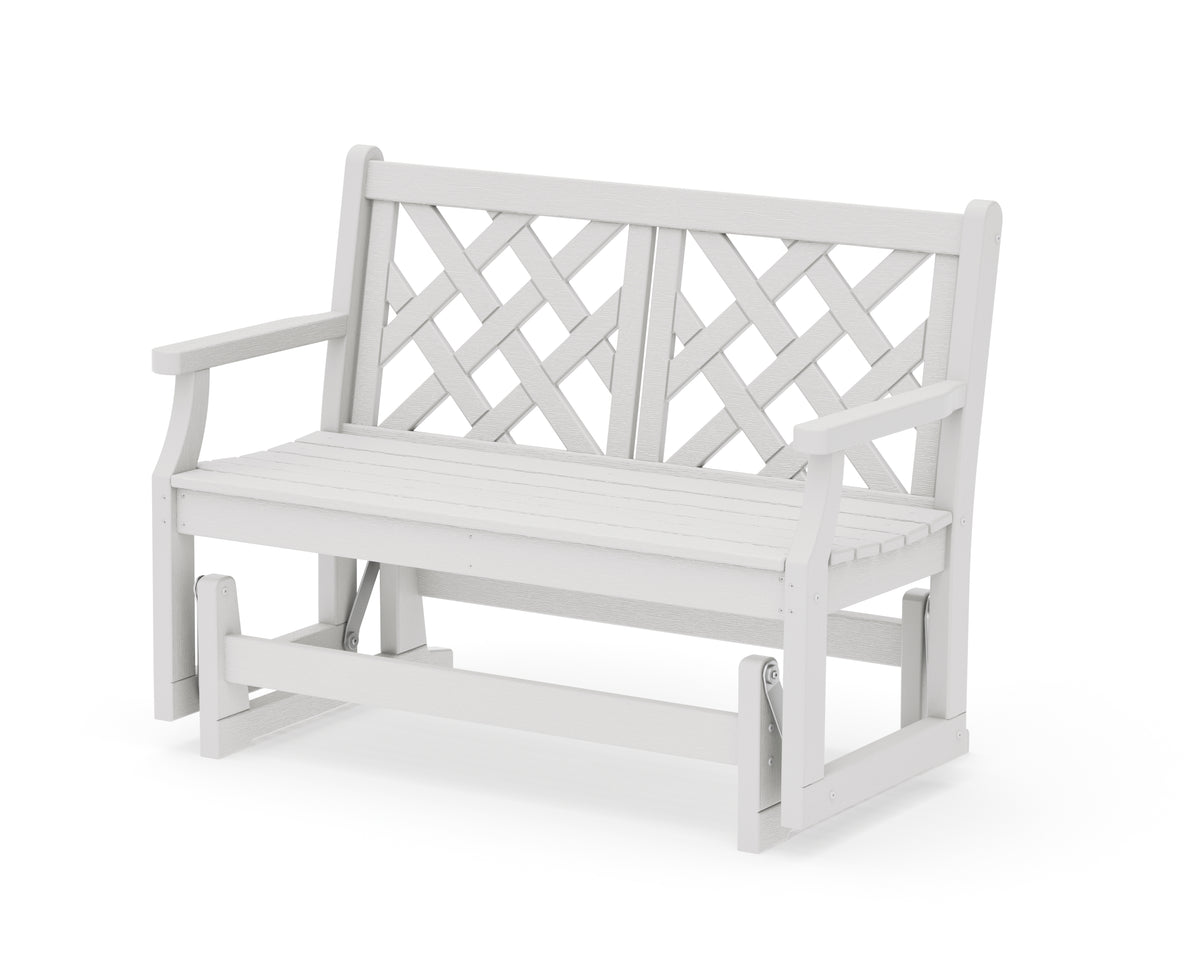 POLYWOOD Wovendale 48" Glider in Vintage White