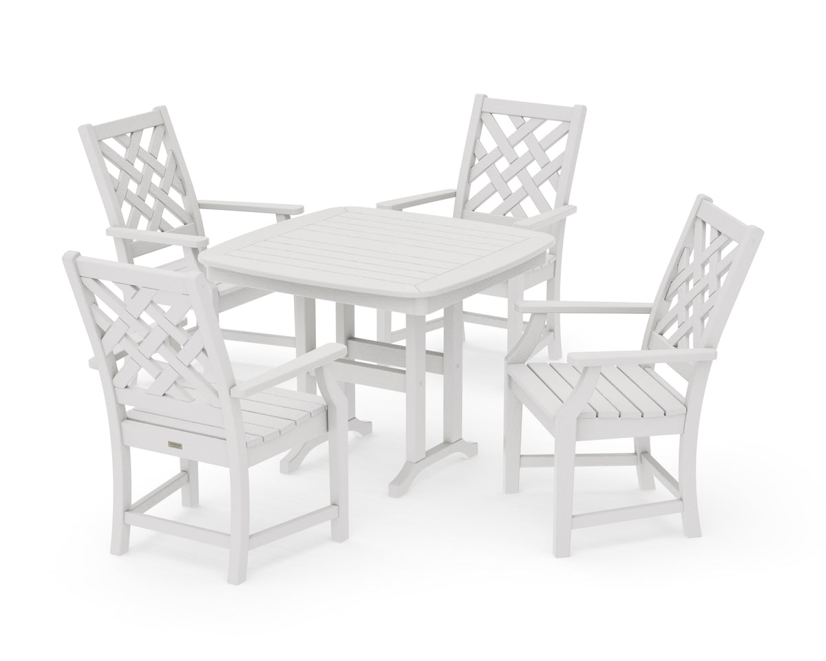 POLYWOOD Wovendale 5-Piece Dining Set in Vintage White
