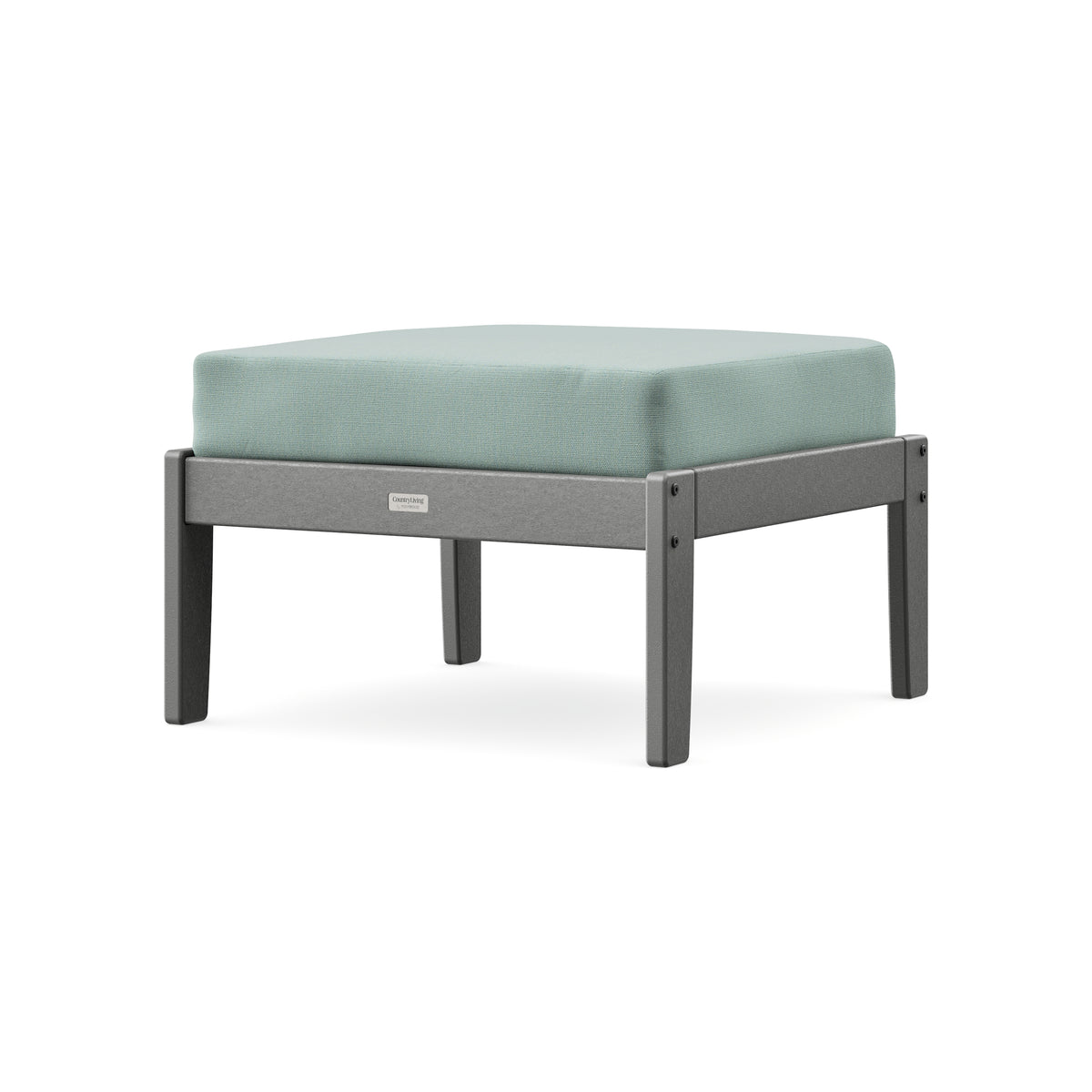 POLYWOOD Cottage Deep Seating Ottoman in Slate Grey / Spa