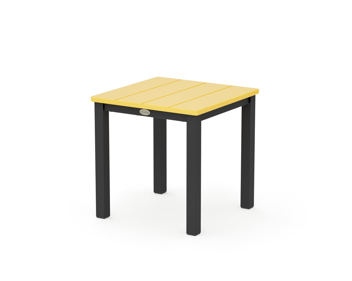 POLYWOOD Main Street 18" Side Table in Black / Lemon