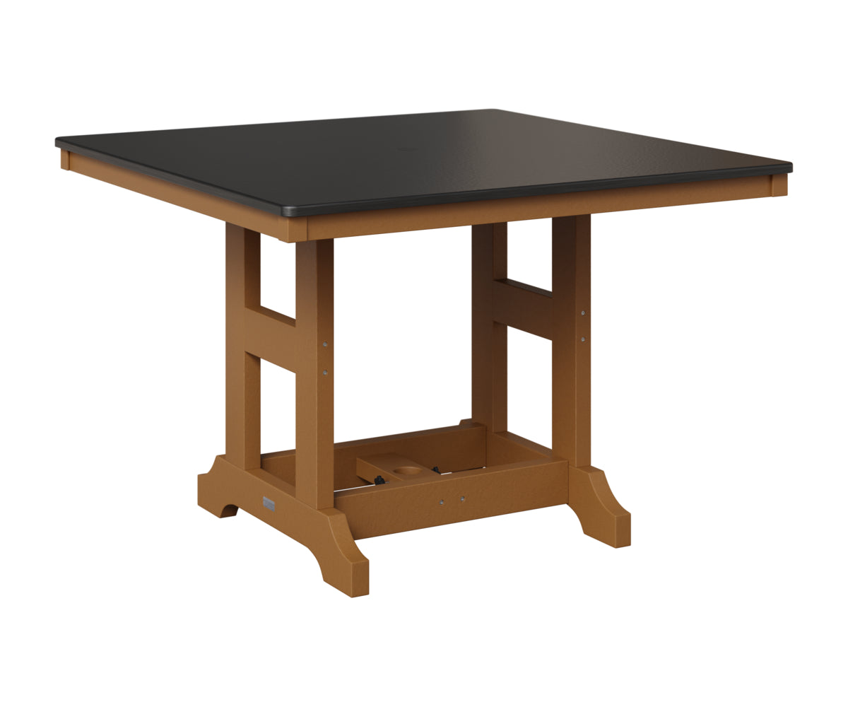 Berlin Gardens Garden Classic 44" Square Table in Cedar, Hammered Black top