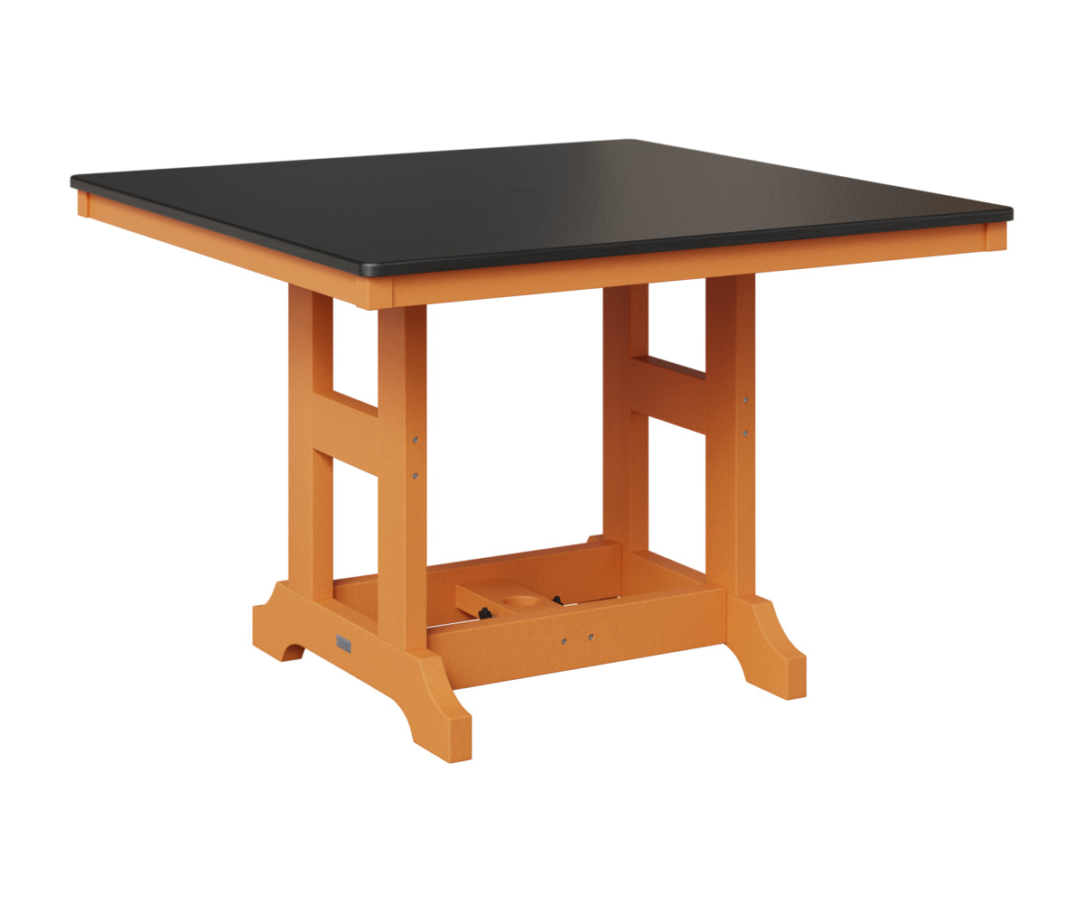 Berlin Gardens Garden Classic 44" Square Table in Mango Orange, Hammered Black top