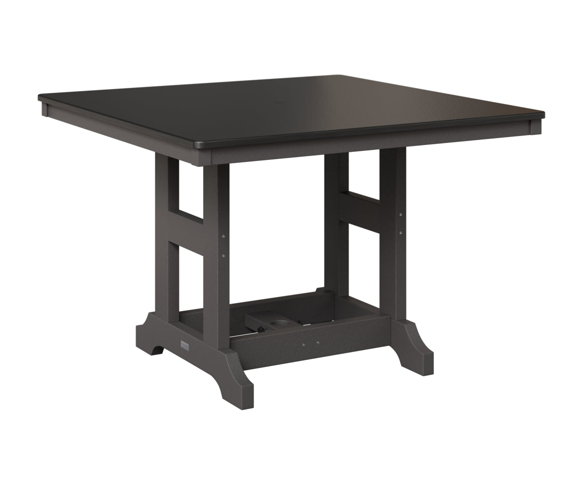 Berlin Gardens Garden Classic 44" Square Table in Smoke Gray, Hammered Black top