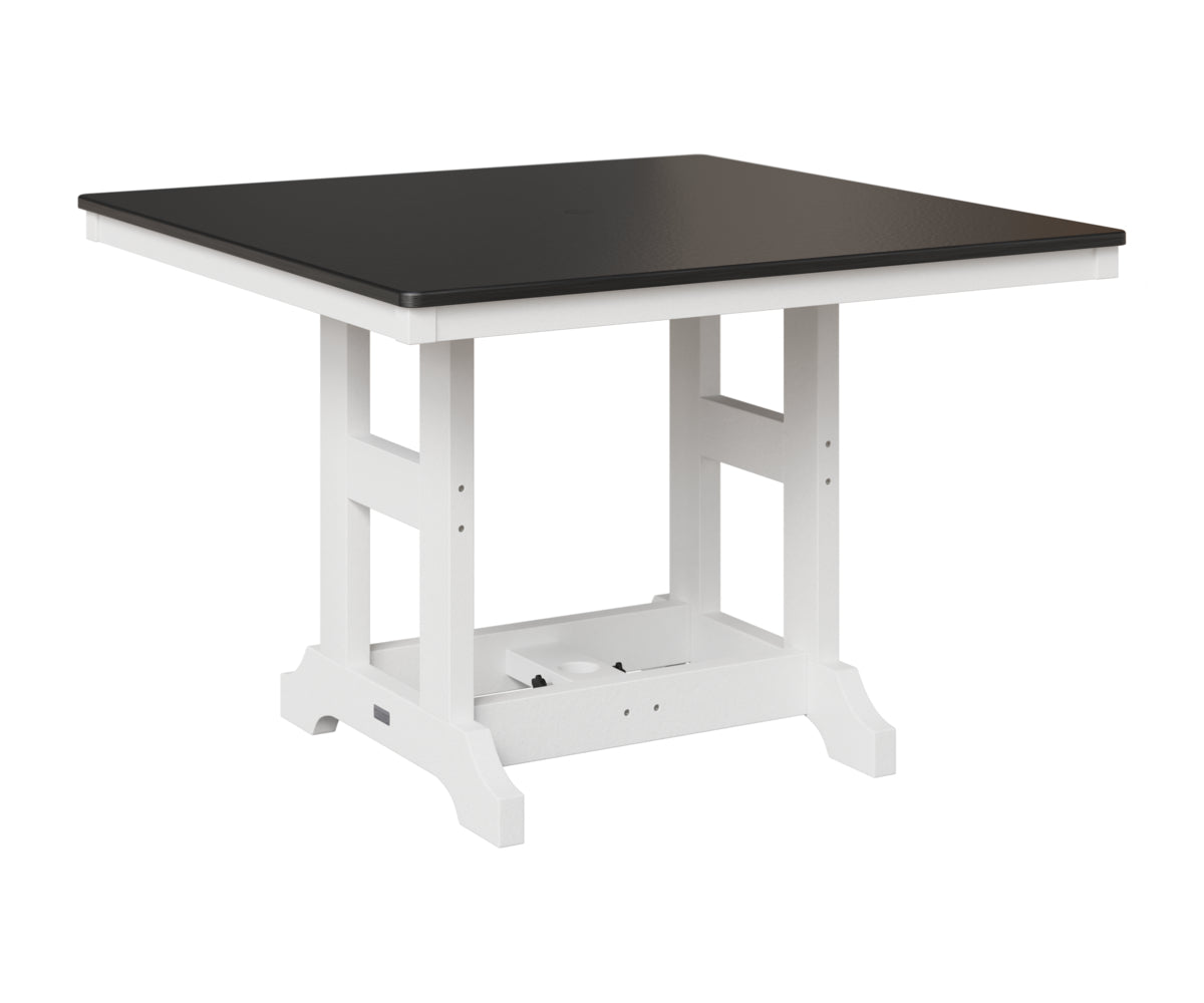 Berlin Gardens Garden Classic 44" Square Table in White, Hammered Black top