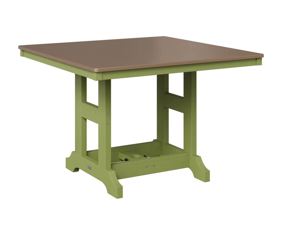 Berlin Gardens Garden Classic 44" Square Table in Kiwi Green, Hammered Bronze top