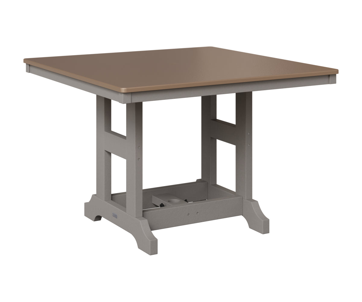 Berlin Gardens Garden Classic 44" Square Table in Light Gray, Hammered Bronze top