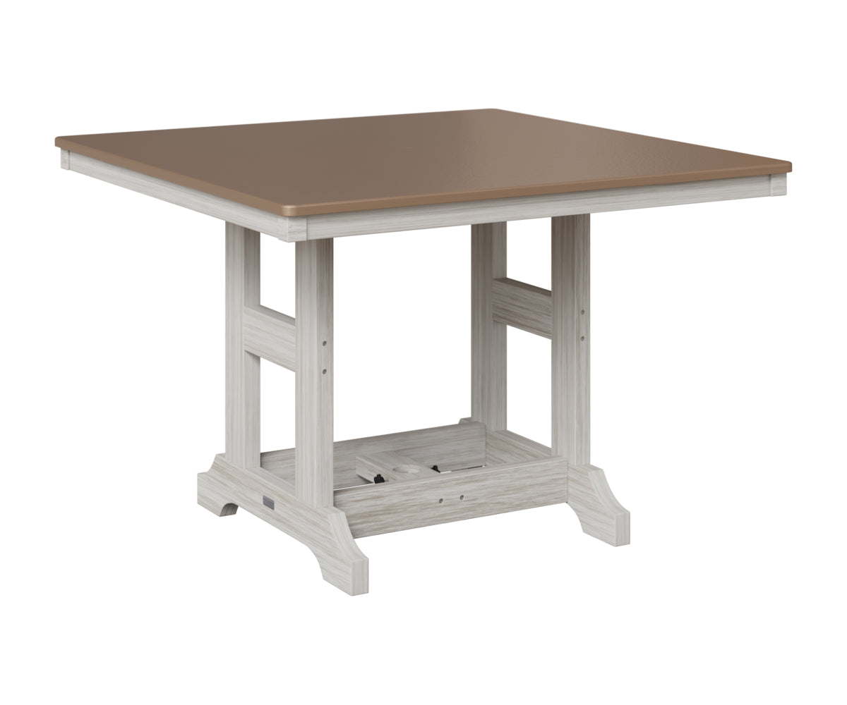 Berlin Gardens Garden Classic 44" Square Table in Seashell, Hammered Bronze top