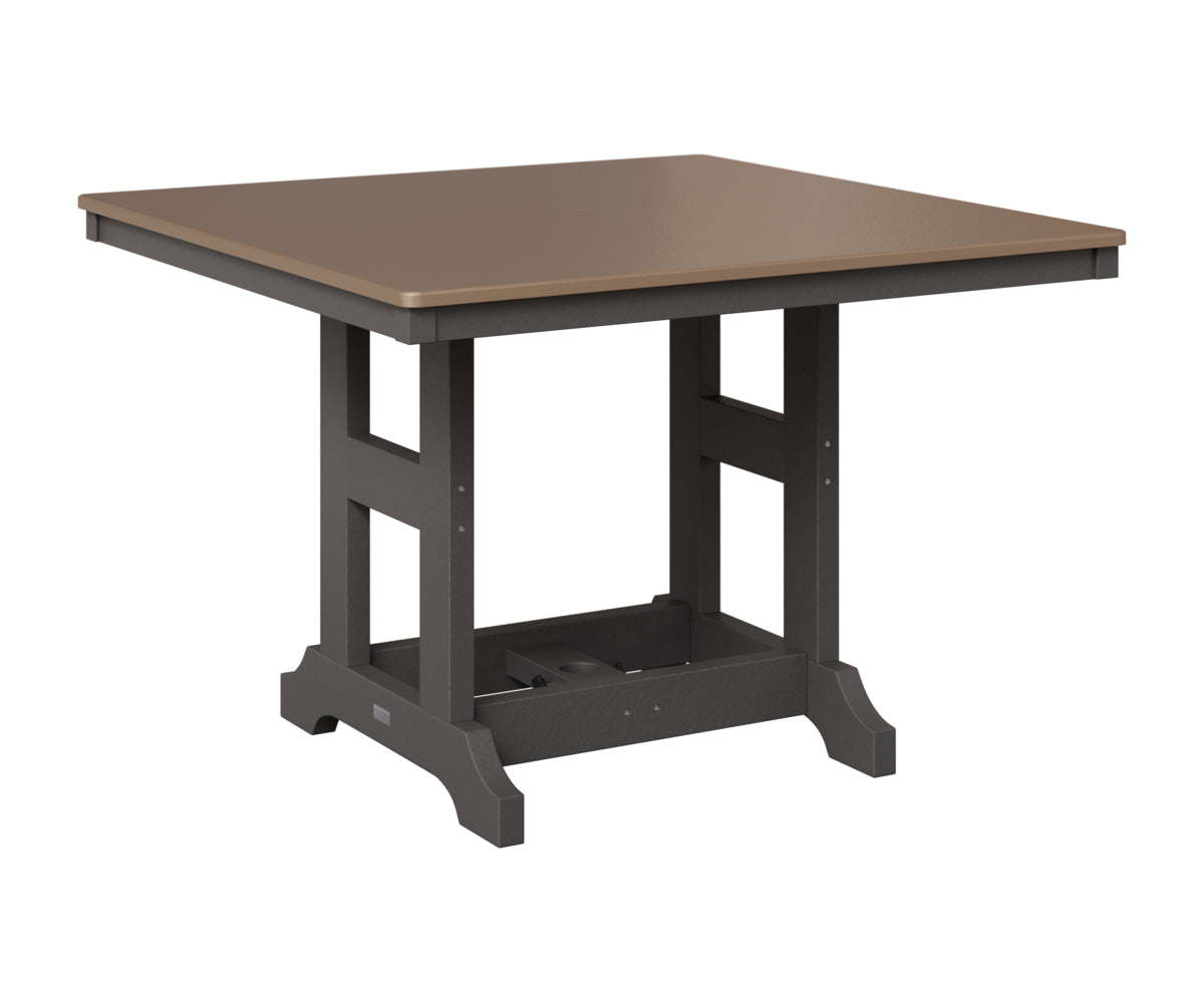 Berlin Gardens Garden Classic 44" Square Table in Smoke Gray, Hammered Bronze top
