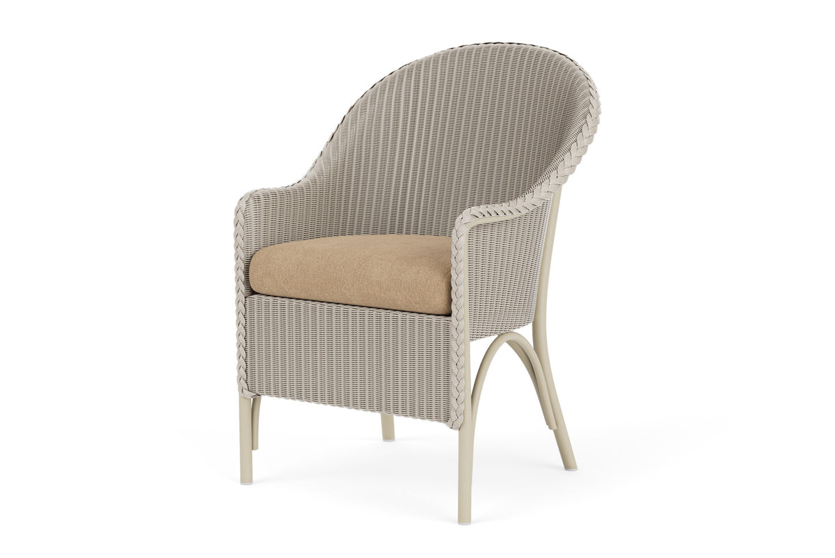 Lloyd Flanders Lloyd Loom Dining Armchair – 1x1 Weave in Linen with Hayden Sand fabric, view 10