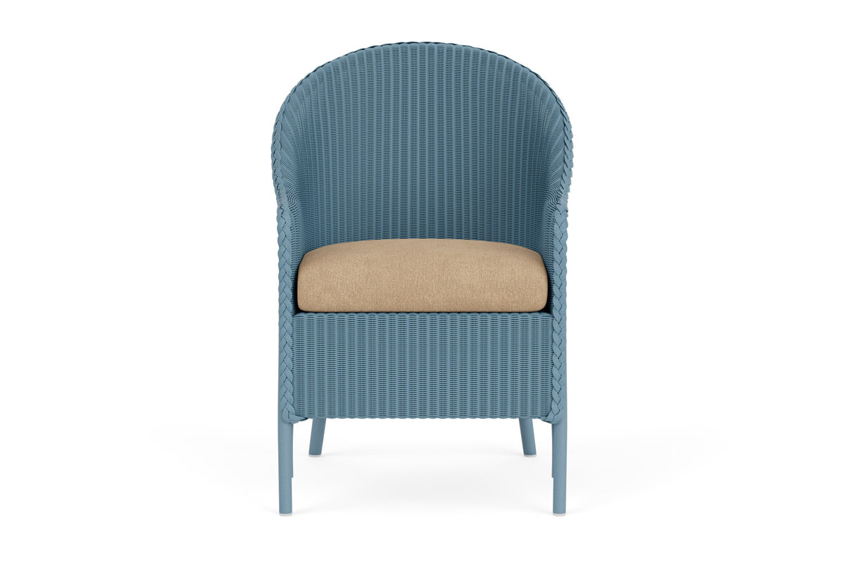 Lloyd Flanders Lloyd Loom Dining Armchair – 1x1 Weave in Stillwater with Hayden Sand fabric