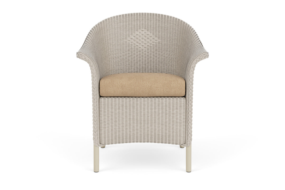 Lloyd Flanders Lloyd Loom Dining Armchair β 1x1 Weave in Linen with Hayden Sand fabric