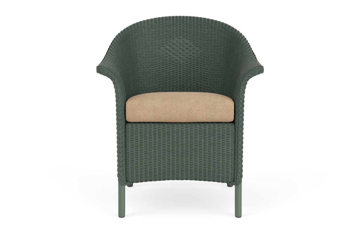 Lloyd Flanders Lloyd Loom Dining Armchair β 1x1 Weave in Spruce with Hayden Sand fabric