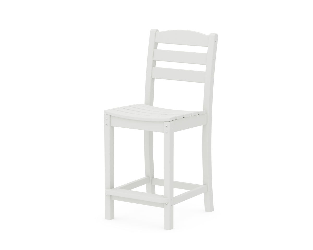 POLYWOOD La Casa Café Counter Side Chair in Vintage White