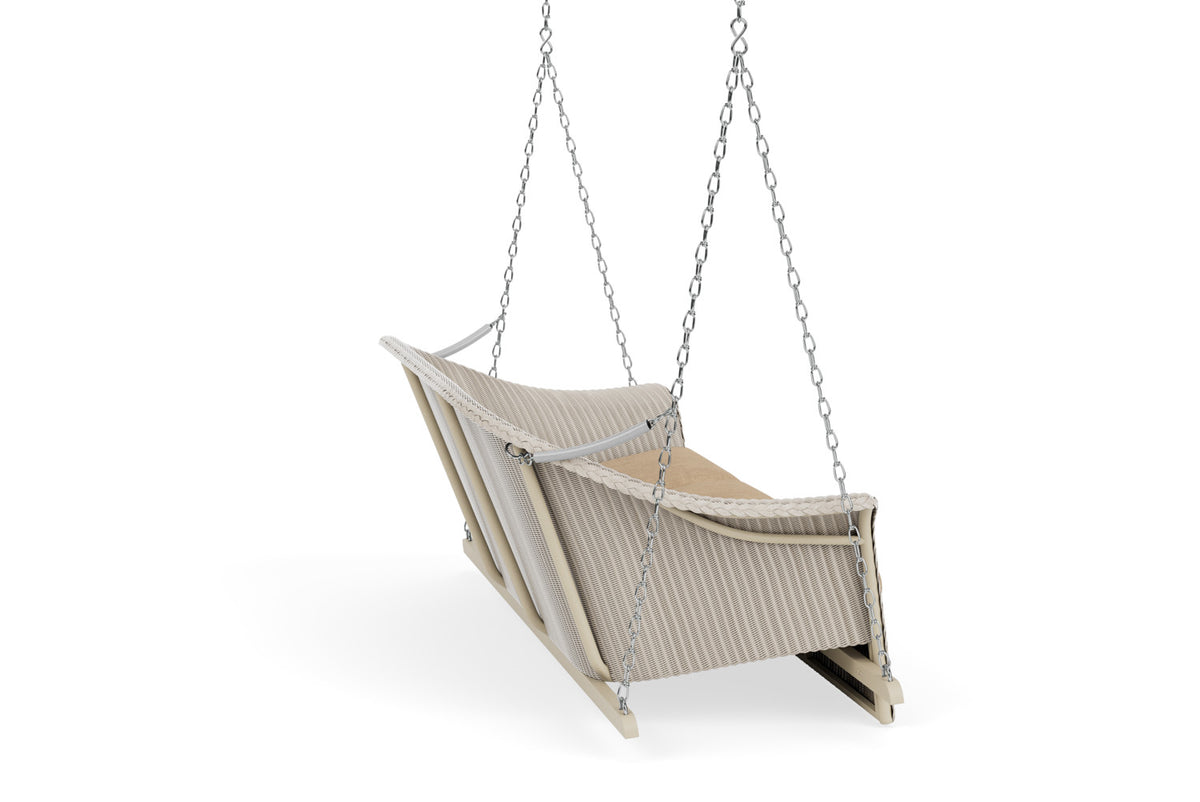 Lloyd Flanders Lloyd Loom 3-Seat Sofa Swing – 1x1 Weave in Linen with Hayden Sand fabric, view 5