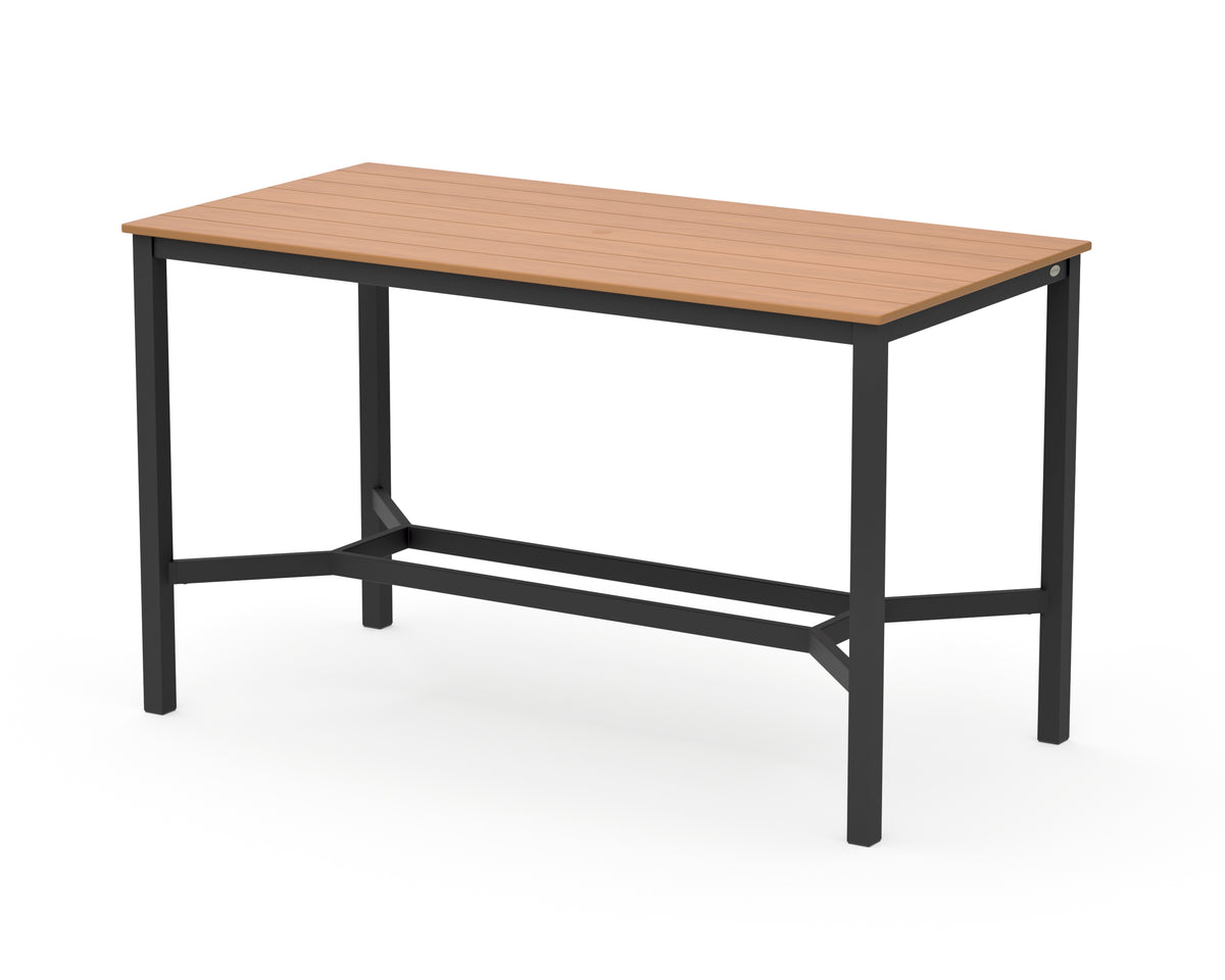 POLYWOOD Main Street 36 x 72 Bar Table in Black / Natural