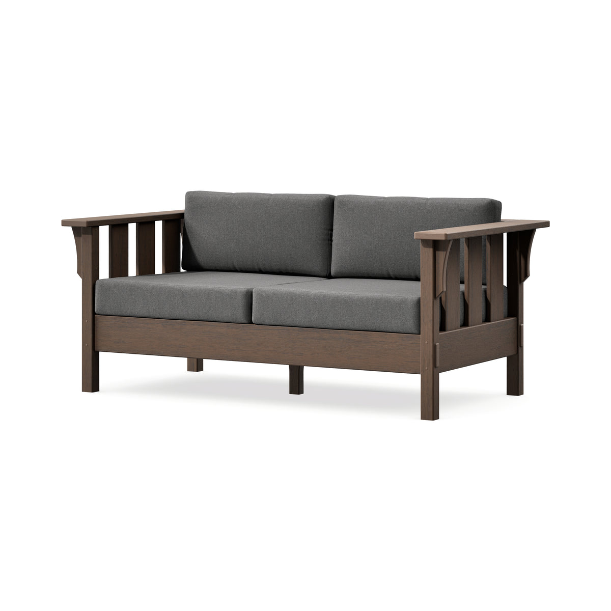 POLYWOOD Acadia Deep Seating Loveseat in Kona / Ash Charcoal