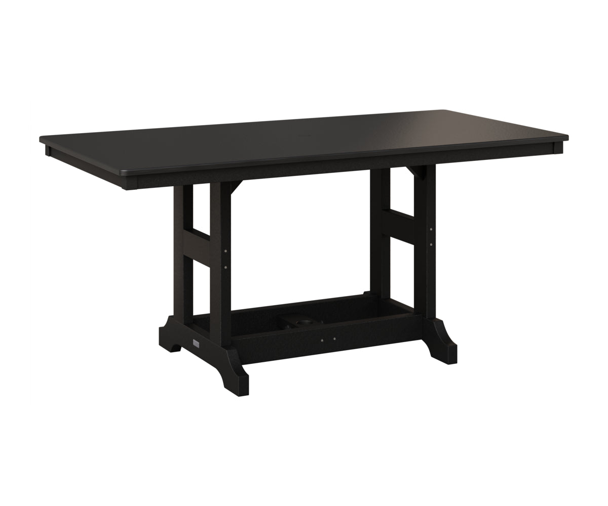 Berlin Gardens Garden Classic 33" x 66" Rectangular Table in Black, Hammered Black top