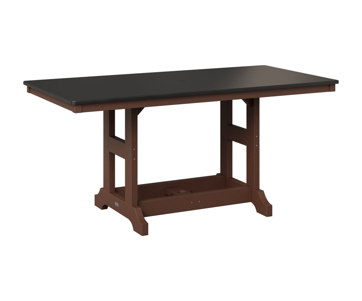 Berlin Gardens Garden Classic 33" x 66" Rectangular Table in Chocolate Brown, Hammered Black top
