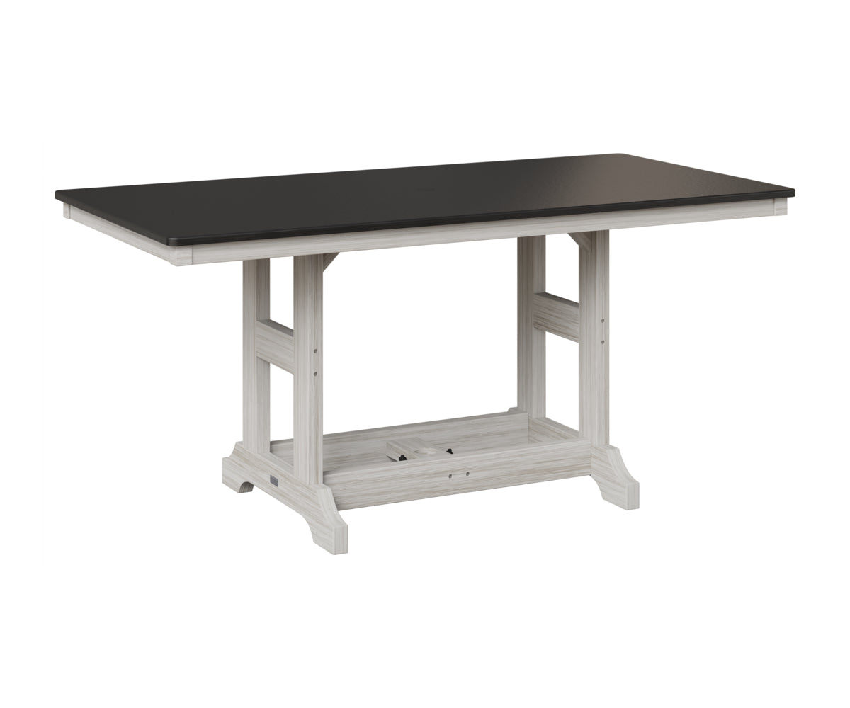Berlin Gardens Garden Classic 33" x 66" Rectangular Table in Seashell, Hammered Black top