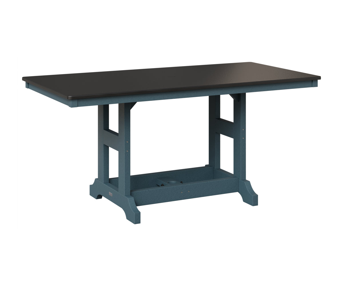 Berlin Gardens Garden Classic 33" x 66" Rectangular Table in Slate, Hammered Black top
