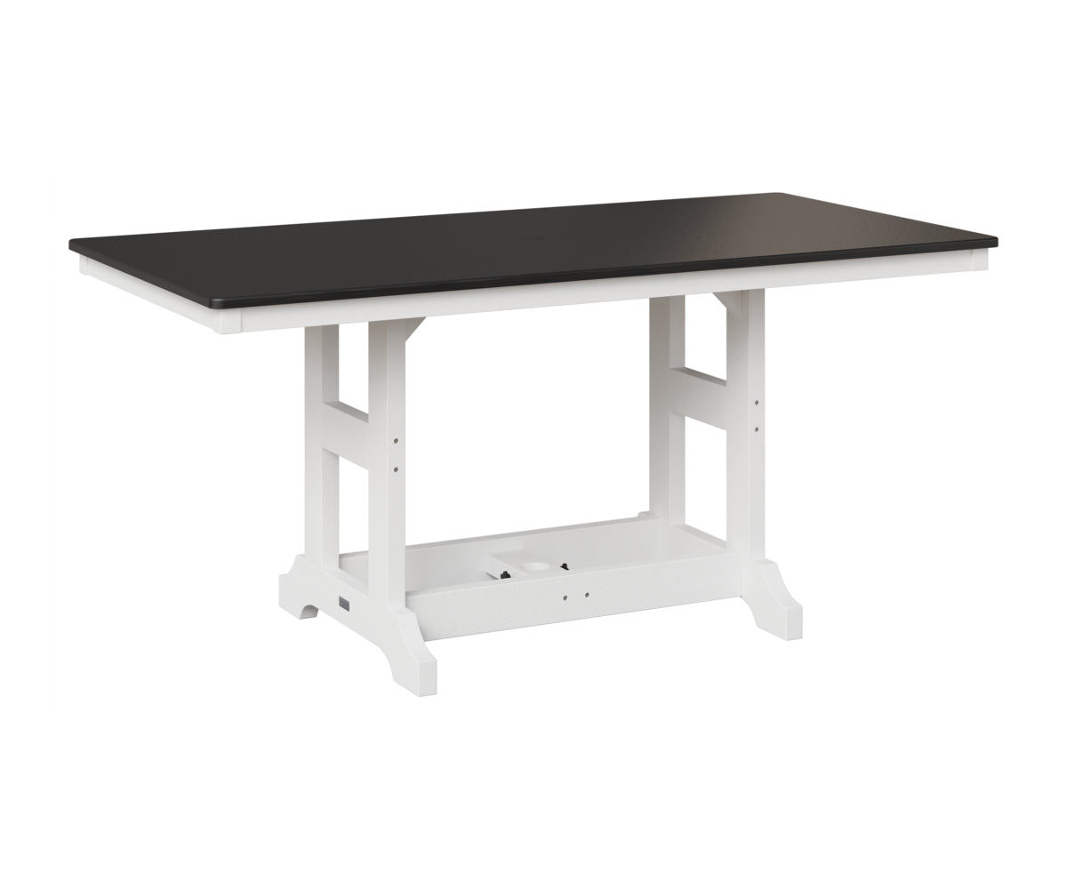Berlin Gardens Garden Classic 33" x 66" Rectangular Table in White, Hammered Black top