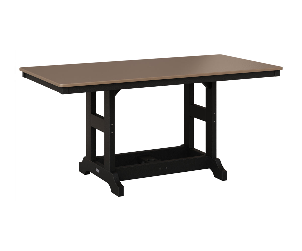 Berlin Gardens Garden Classic 33" x 66" Rectangular Table in Black, Hammered Bronze top