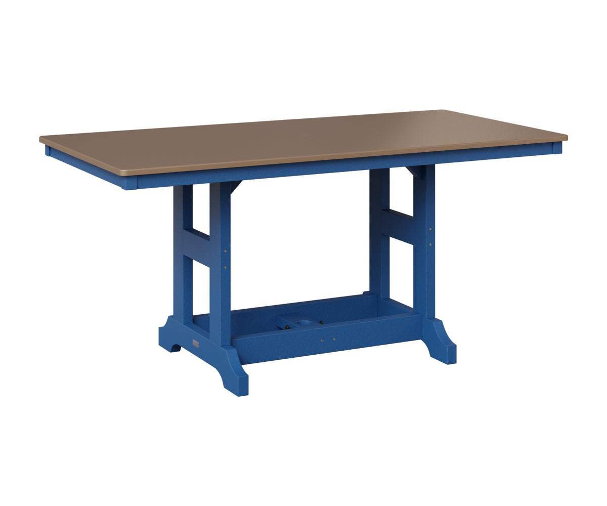 Berlin Gardens Garden Classic 33" x 66" Rectangular Table in Pacific Blue, Hammered Bronze top