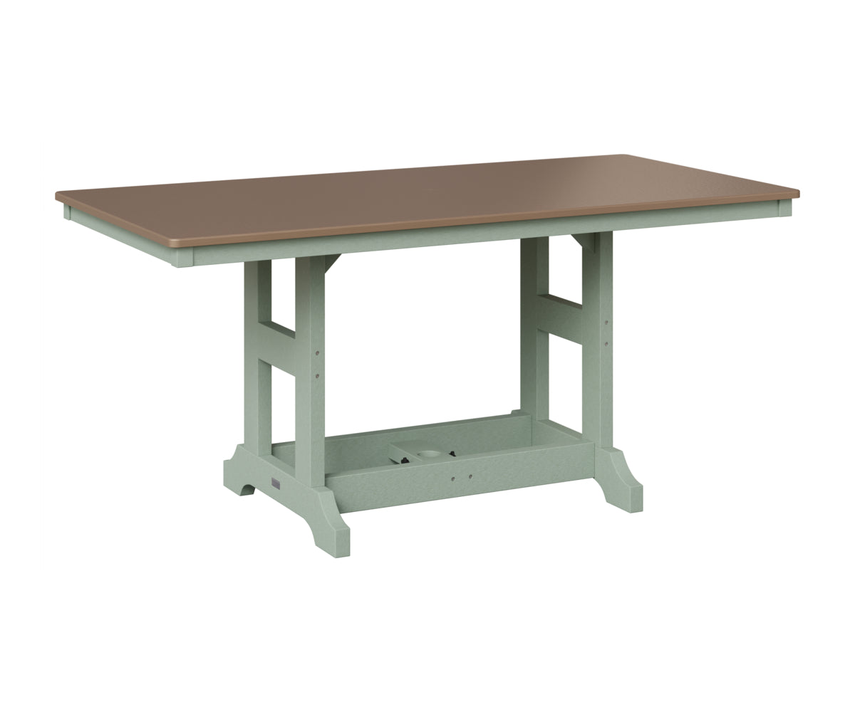 Berlin Gardens Garden Classic 33" x 66" Rectangular Table in Sea Foam, Hammered Bronze top
