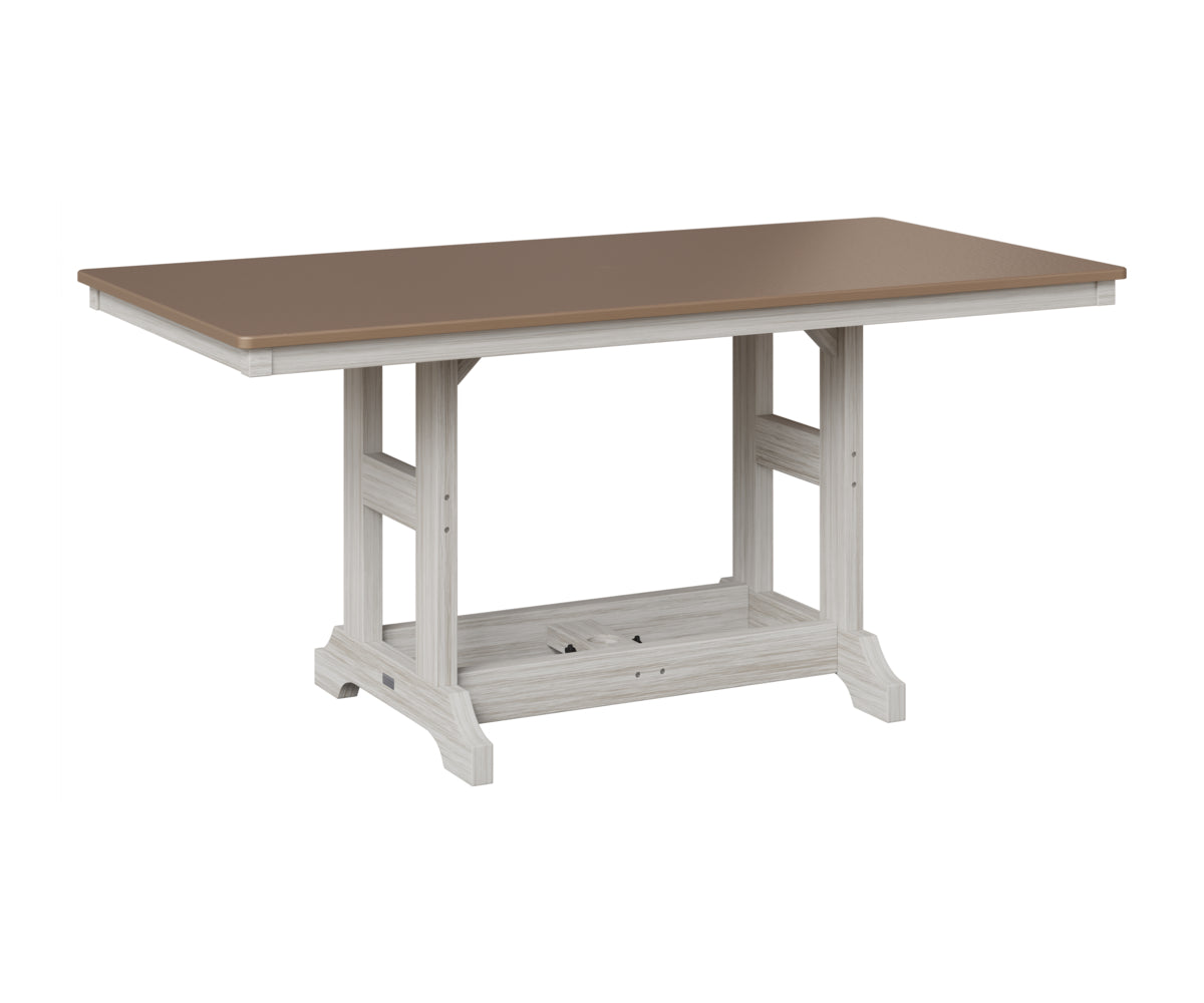 Berlin Gardens Garden Classic 33" x 66" Rectangular Table in Seashell, Hammered Bronze top