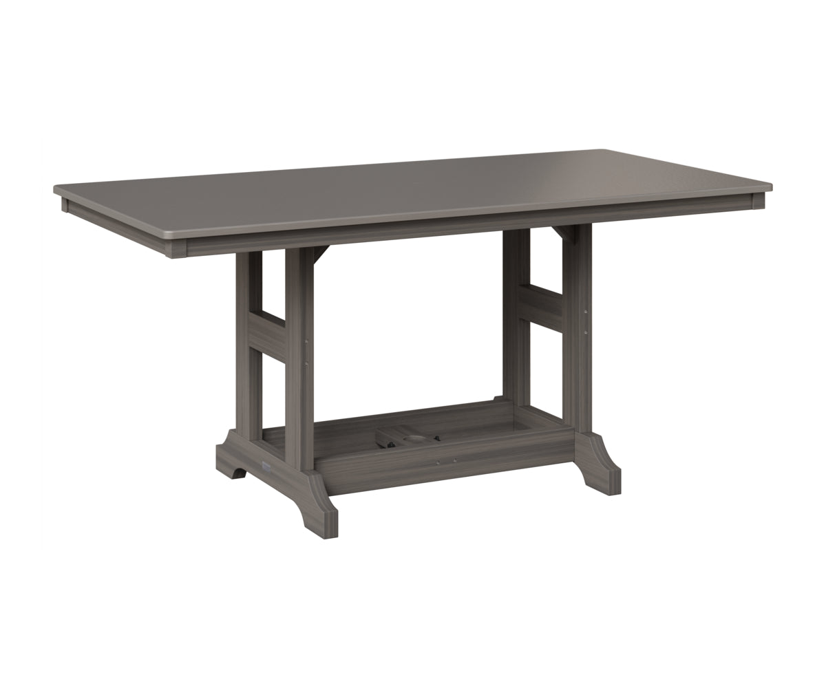 Berlin Gardens Garden Classic 33" x 66" Rectangular Table in Coastal Gray, Hammered Stainless top