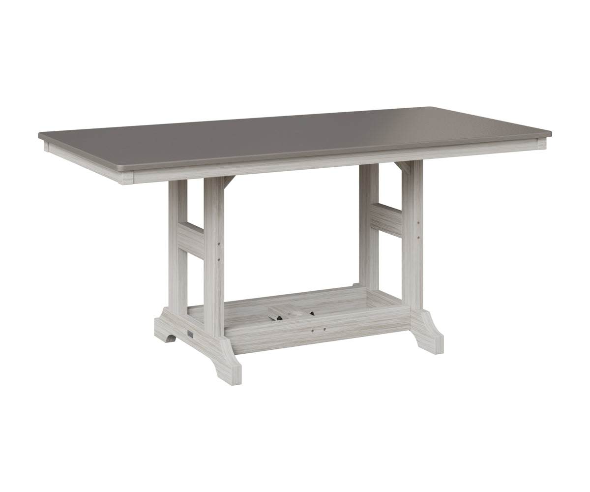 Berlin Gardens Garden Classic 33" x 66" Rectangular Table in Seashell, Hammered Stainless top
