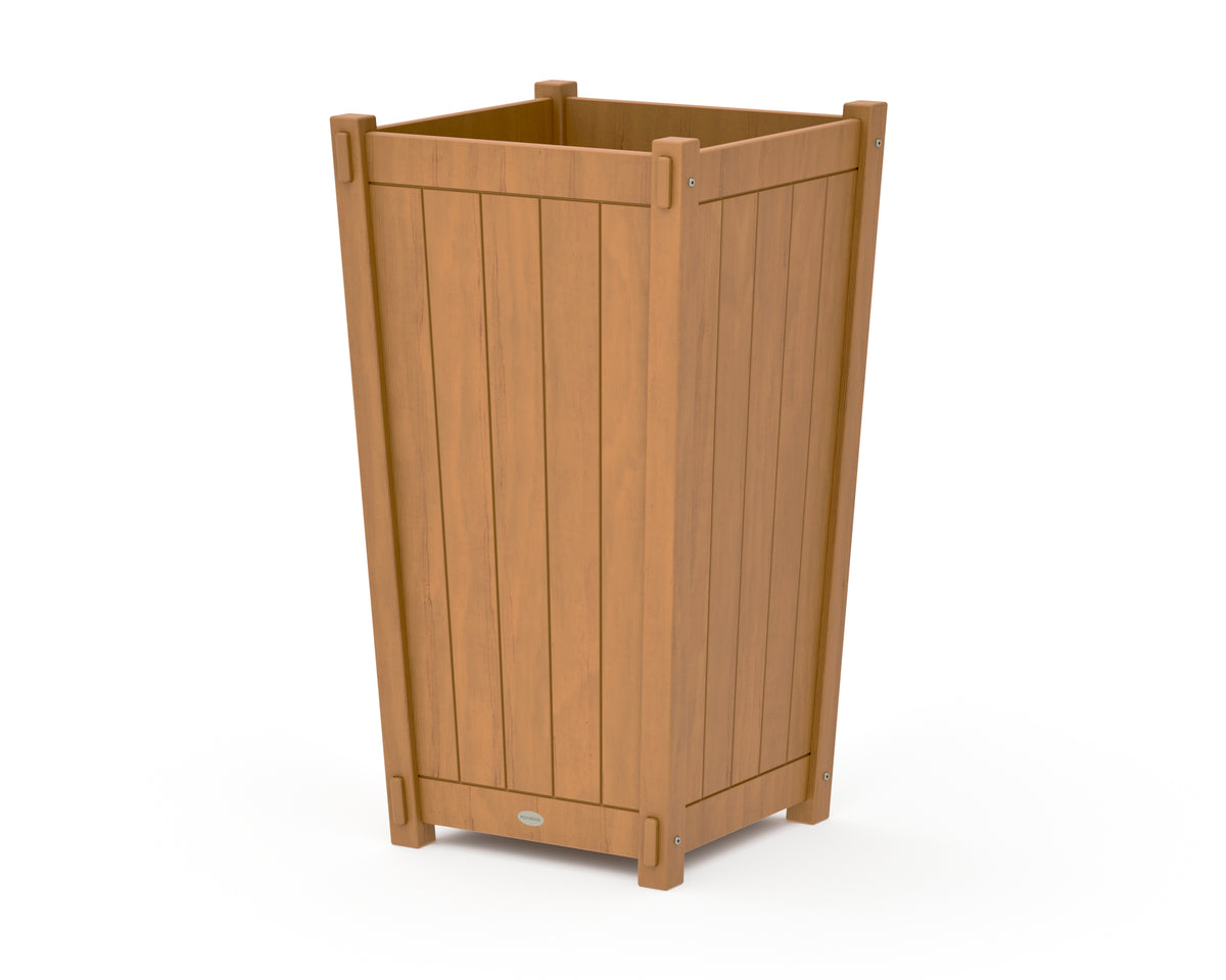 POLYWOOD Vineyard Large Tapered Square Tall Planter Box in Natural