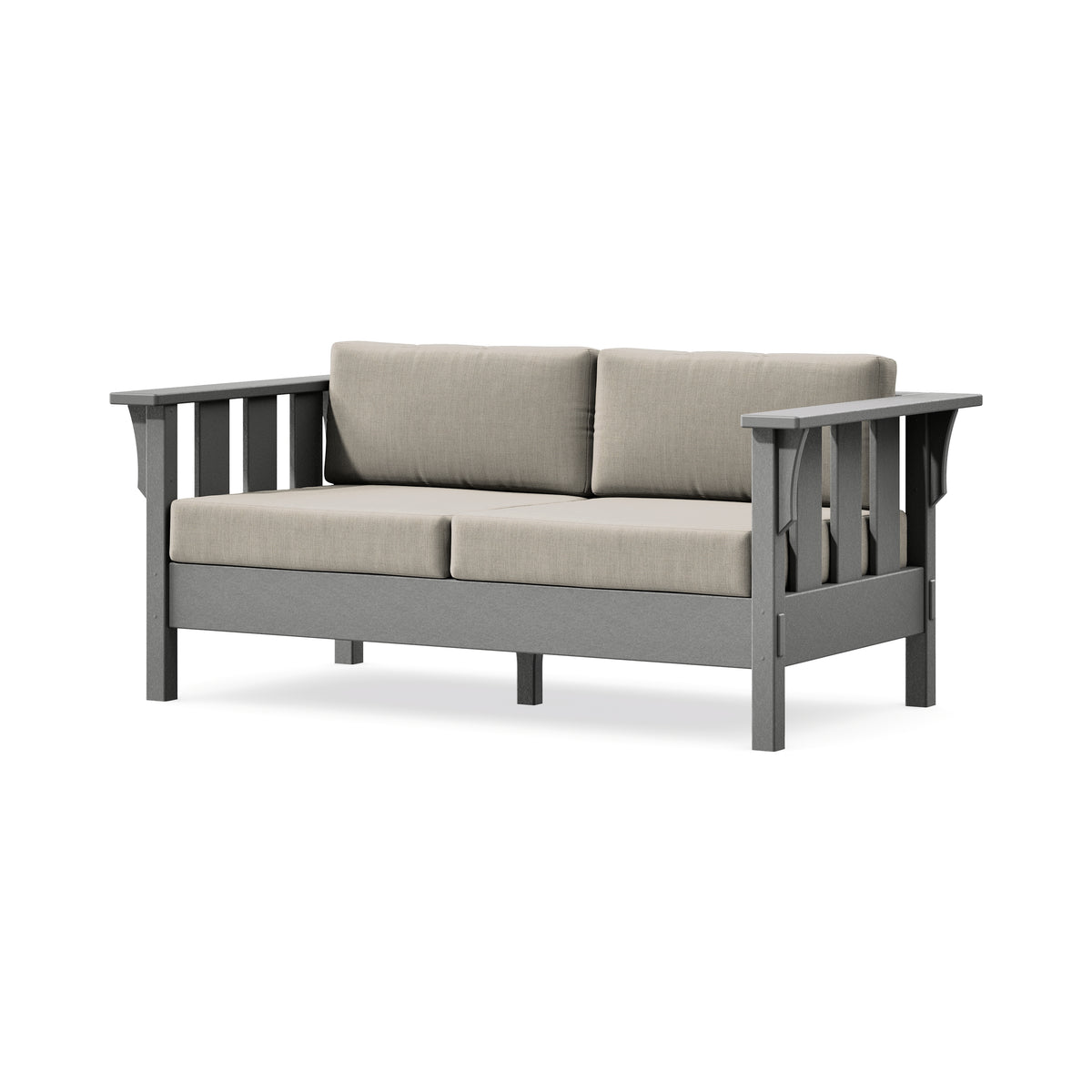POLYWOOD Acadia Deep Seating Loveseat in Slate Grey / Cast Ash