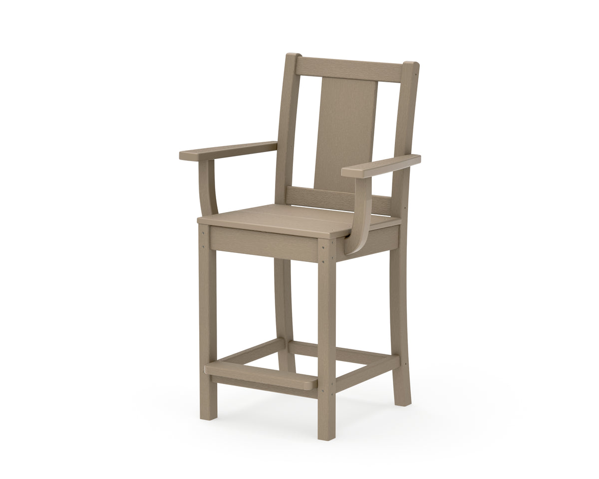 POLYWOOD Prairie Counter Arm Chair in Vintage Sahara